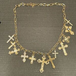 Elegant Gold Cross Charm Necklace